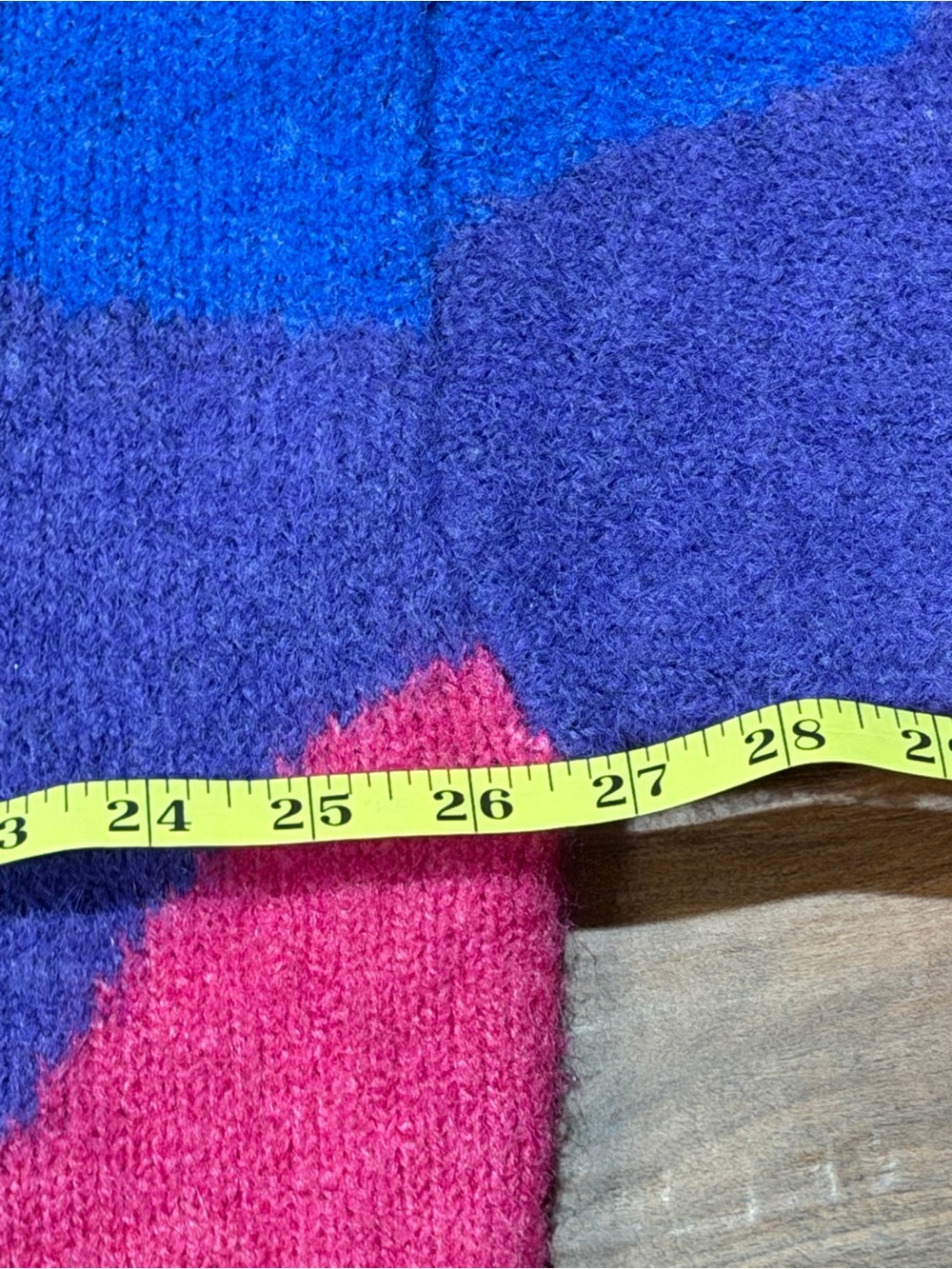 FARM Rio Vintage Waves Multicolor Knit Cardigan Blue & Purple Medium Oversized - Picture 5 of 7